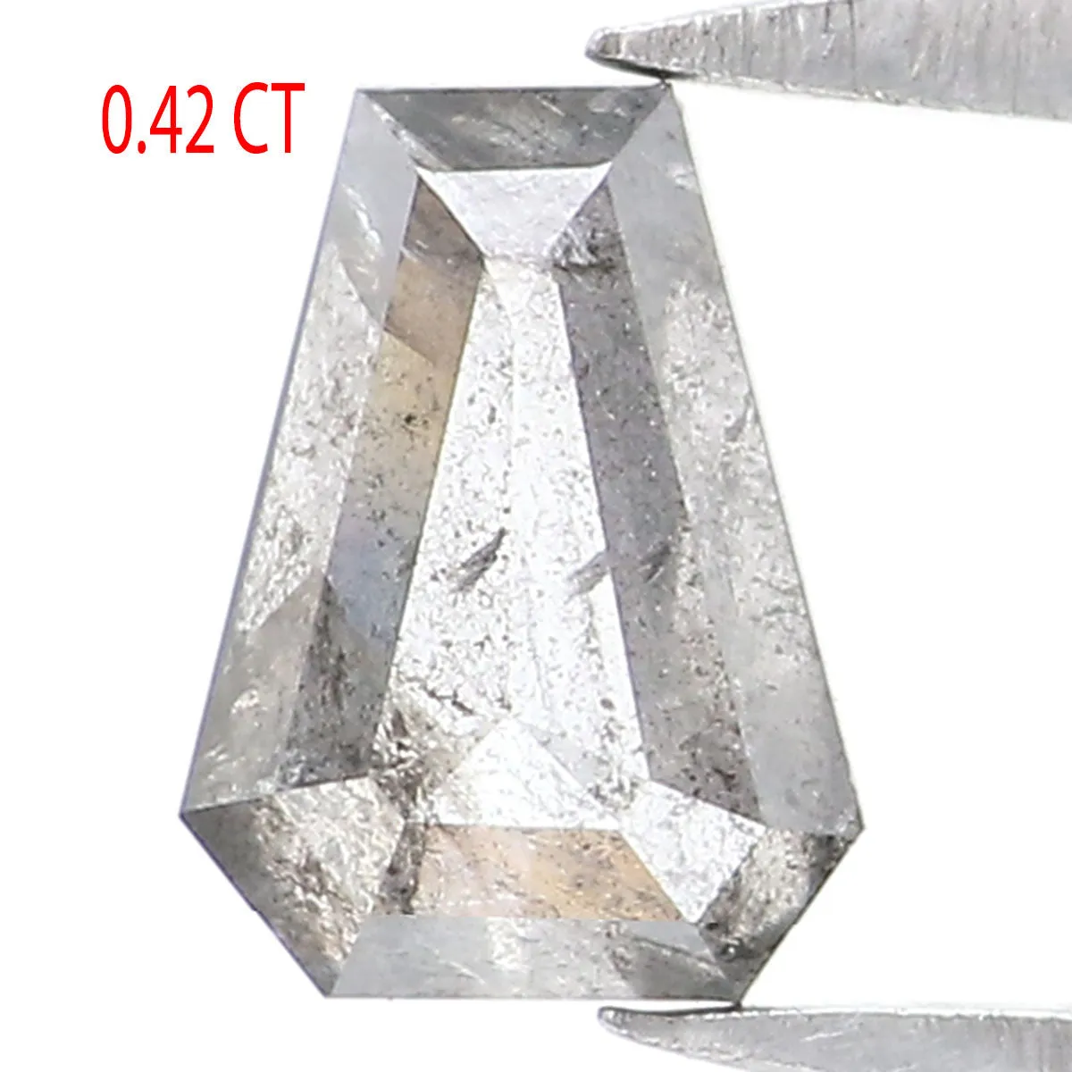 0.42 CT Natural Loose Coffin Shape Diamond Salt And Pepper Coffin Diamond 5.55 MM Natural Black Grey Color Coffin Rose Cut Diamo