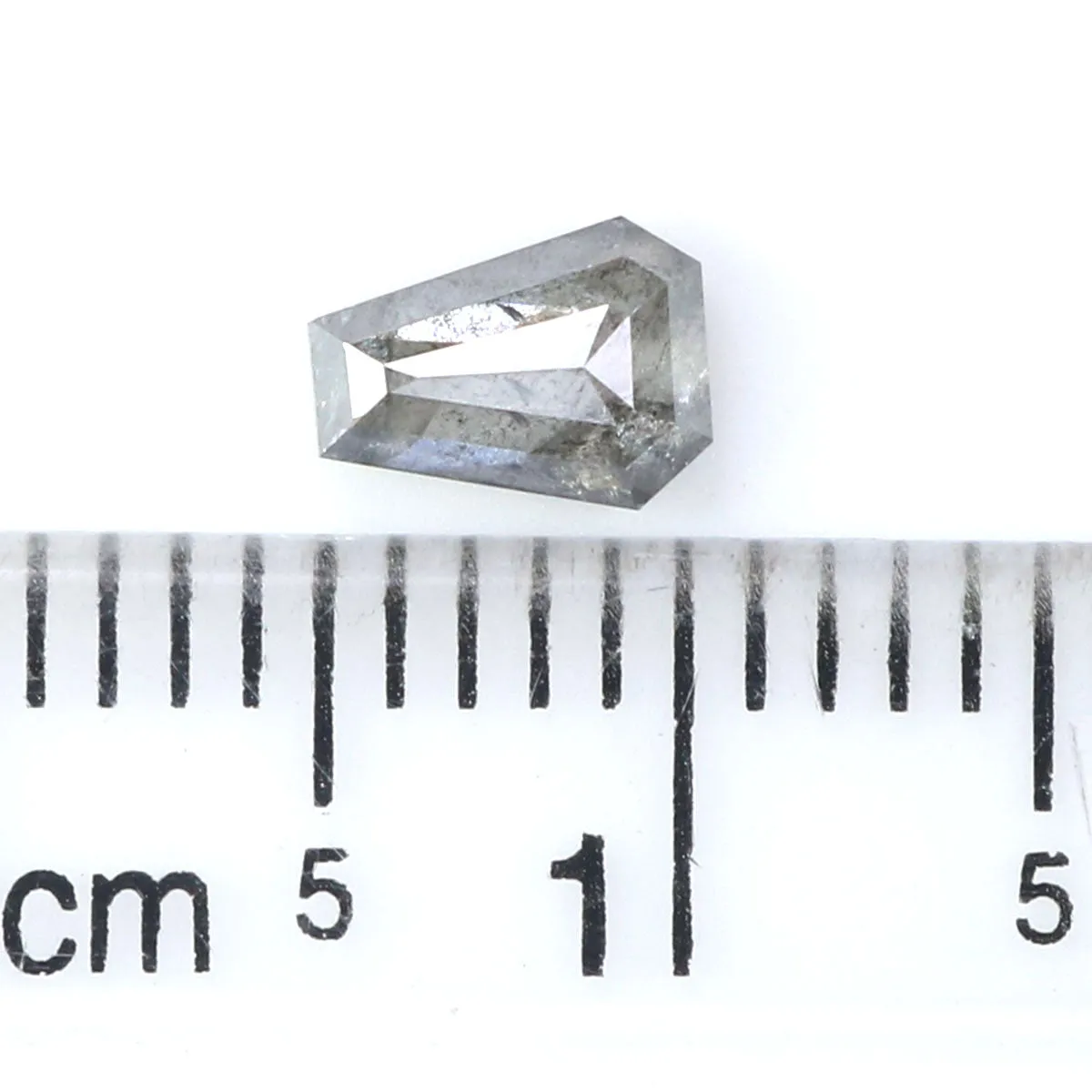 0.42 CT Natural Loose Coffin Shape Diamond Salt And Pepper Coffin Diamond 5.55 MM Natural Black Grey Color Coffin Rose Cut Diamo