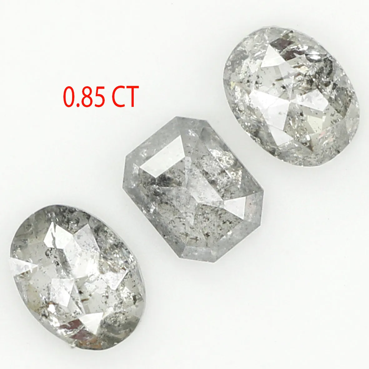 0.85 CT Natural Loose Mix Shape Diamond Salt And Pepper Mix Shape Diamond 4.25 MM Natural Black Grey Color Mix Shape Rose Cut Di