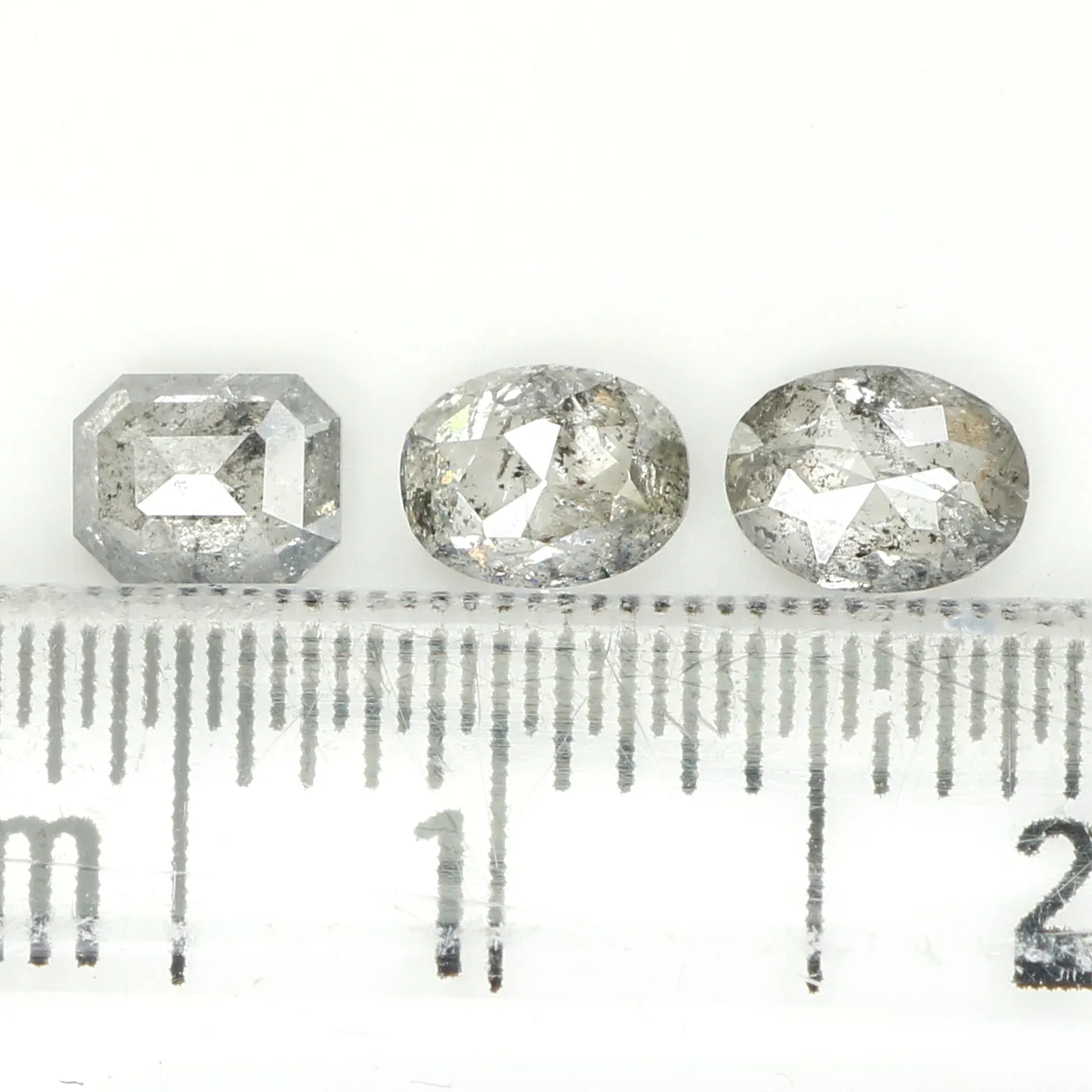 0.85 CT Natural Loose Mix Shape Diamond Salt And Pepper Mix Shape Diamond 4.25 MM Natural Black Grey Color Mix Shape Rose Cut Di