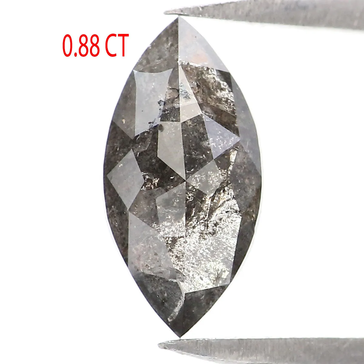 0.88 CT Natural Loose Marquise Shape Diamond Salt And Pepper Marquise Rose Cut Diamond 9.45 MM Black Grey Color Marquise Cut Dia