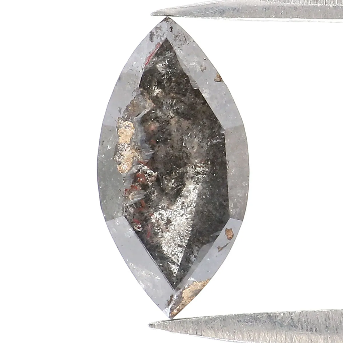 0.88 CT Natural Loose Marquise Shape Diamond Salt And Pepper Marquise Rose Cut Diamond 9.45 MM Black Grey Color Marquise Cut Dia