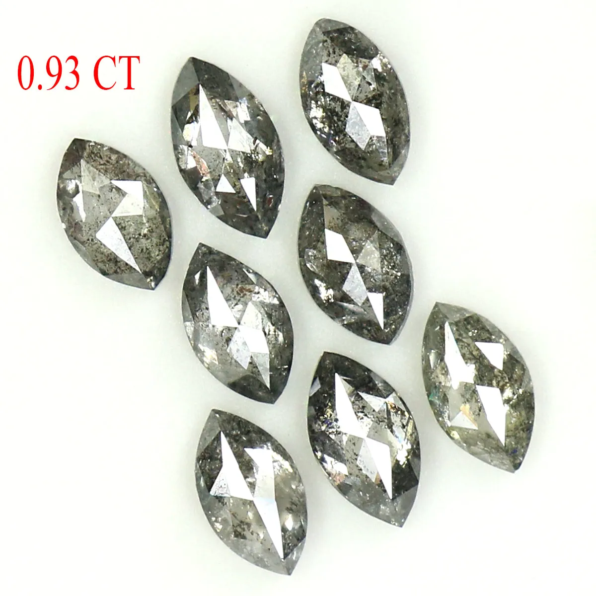 0.93 CT Natural Loose Marquise Shape Diamond Salt And Pepper Marquise Rose Cut Diamond 4.10 MM Black Grey Color Marquise Cut Dia