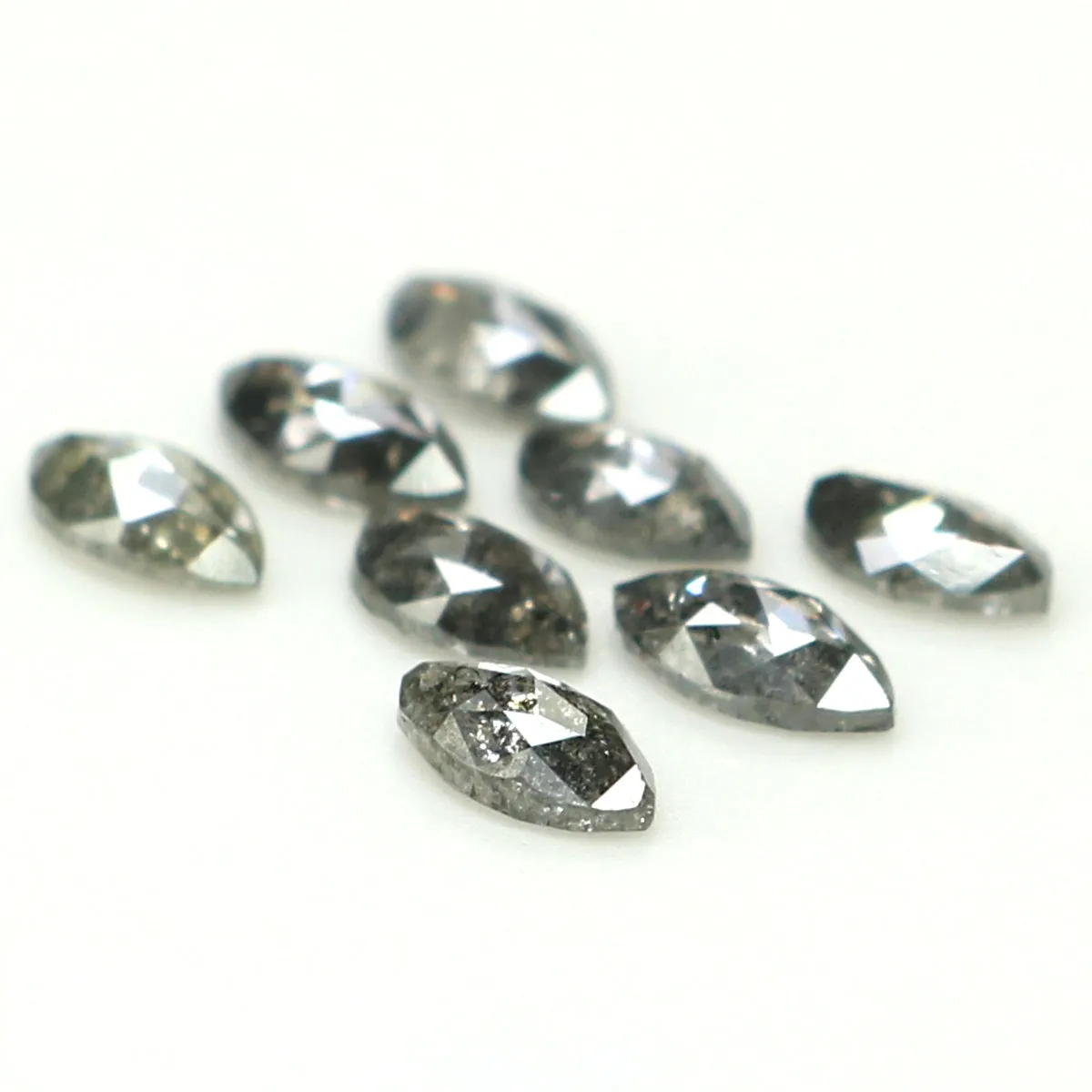 0.93 CT Natural Loose Marquise Shape Diamond Salt And Pepper Marquise Rose Cut Diamond 4.10 MM Black Grey Color Marquise Cut Dia