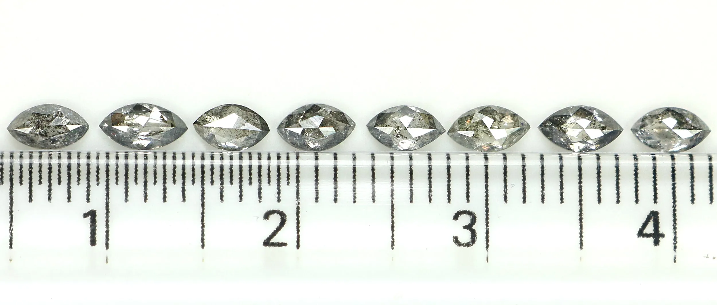 0.93 CT Natural Loose Marquise Shape Diamond Salt And Pepper Marquise Rose Cut Diamond 4.10 MM Black Grey Color Marquise Cut Dia