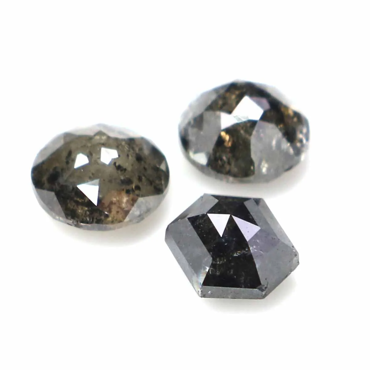 1.03 CT Natural Loose Mix Shape Diamond Salt And Pepper Mix Shape Diamond 4.35 MM Natural Black Grey Color Mix Shape Rose Cut Di