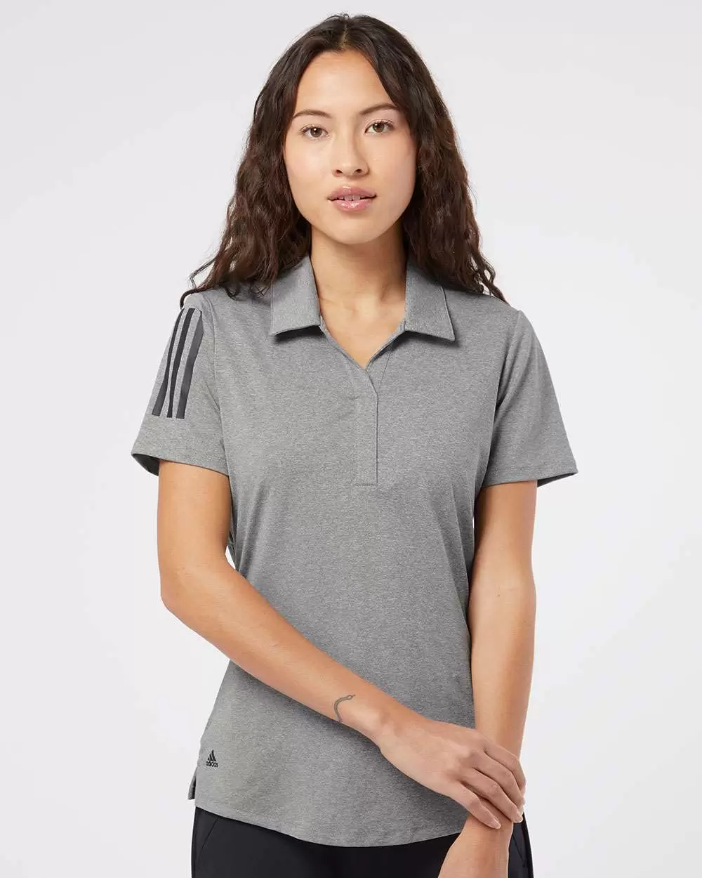 Adidas Golf Clothing A481 Women's Floating 3-Stripes Sport Shirt SKU: A481