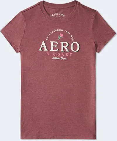 Aeropostale Rose East Coast Appliqué Graphic Tee