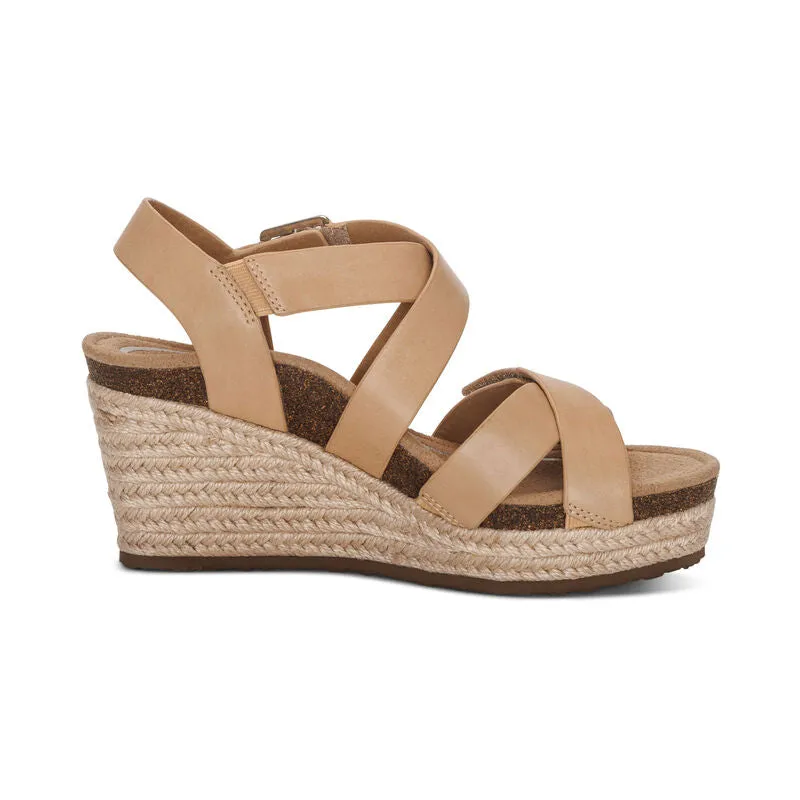  Anna Strappy Espadrille Wedge Sandal in Sand  