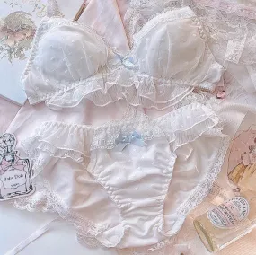 Baby Blue Bow Dollcore Nymphette Lingerie Set