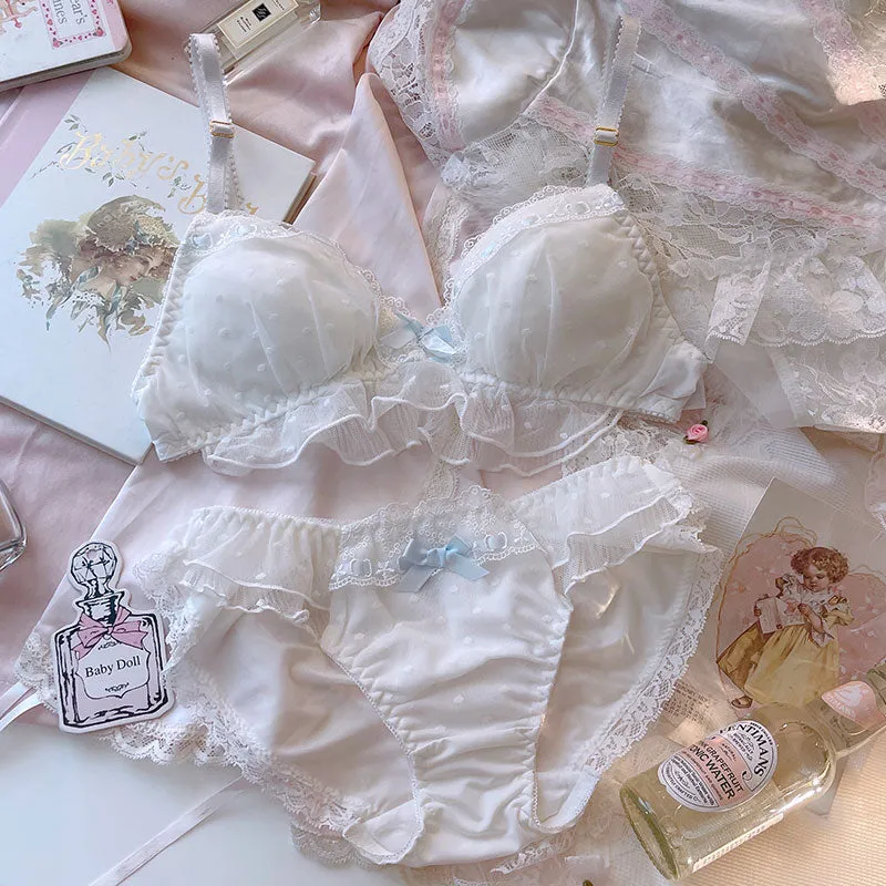 Baby Blue Bow Dollcore Nymphette Lingerie Set