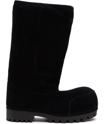 Balenciaga Black Alaska Fur High Boots