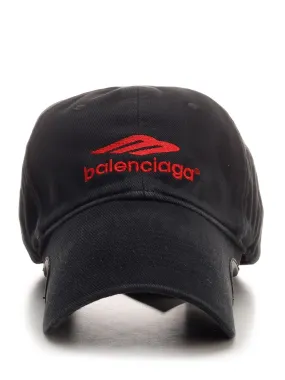 Balenciaga Logo Embroidered Cut-Out Baseball Cap