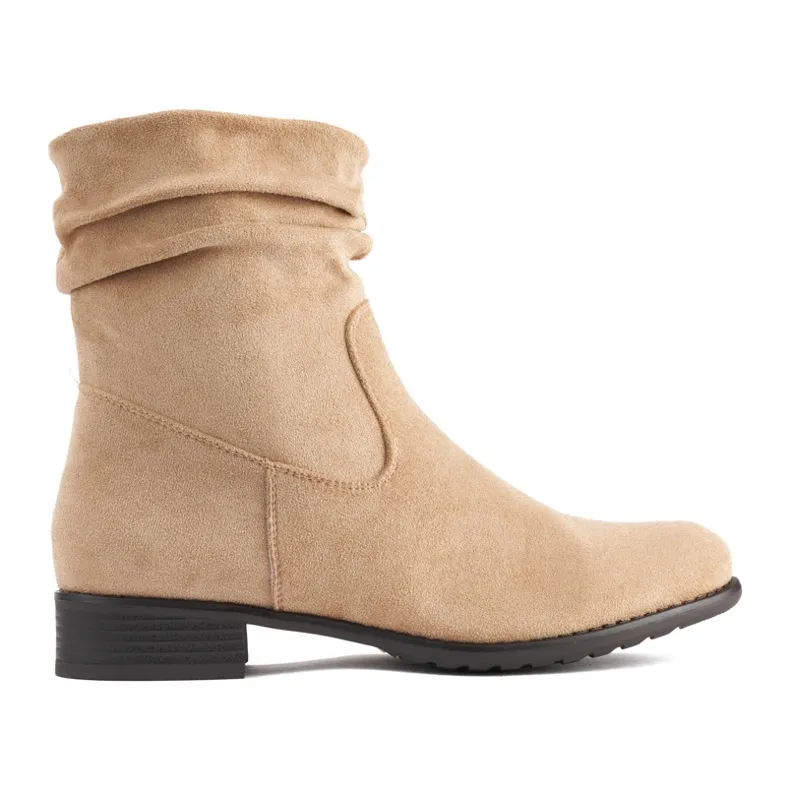 Beige cowboy boots for women