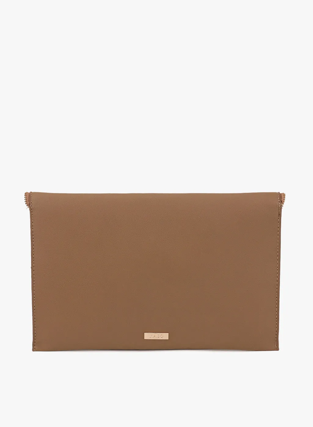 Bella Envelope Shape Tan Clutch