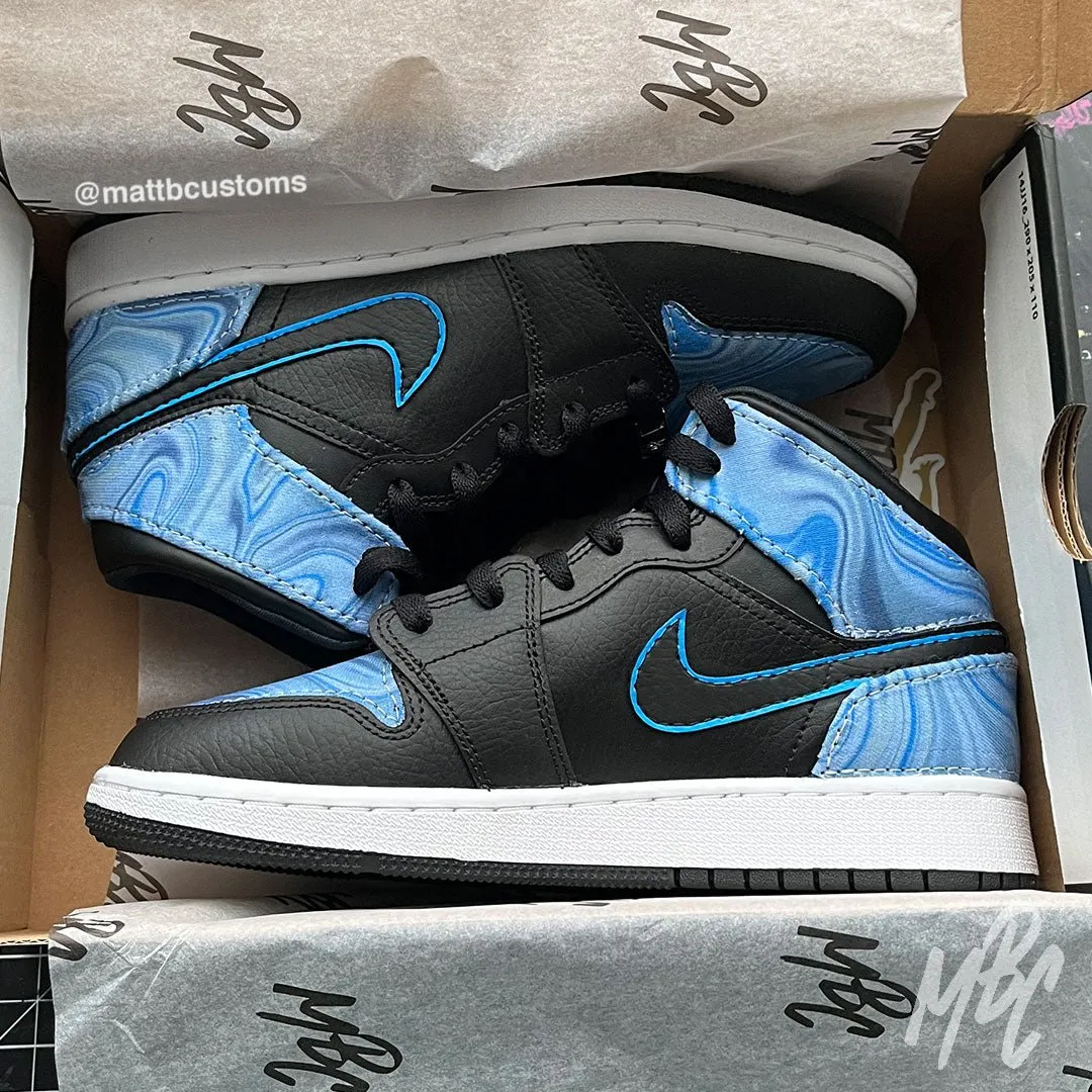 Blueberry Liquid Marble - Jordan 1 Mid | UK 5