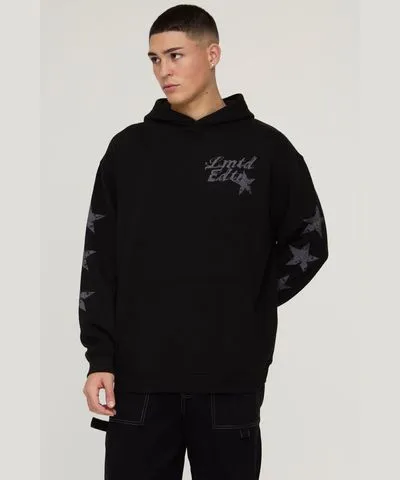 boohooMAN Mens Boxy MMXIII Tonal Graphic Hoodie