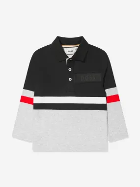 BOSS - Boys Long Sleeve Striped Polo Shirt | Childsplay Clothing