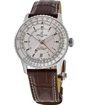 Breitling Navitimer Automatic 41 GMT Beige Dial Brown Leather Strap Men's Watch A32310211G1P1