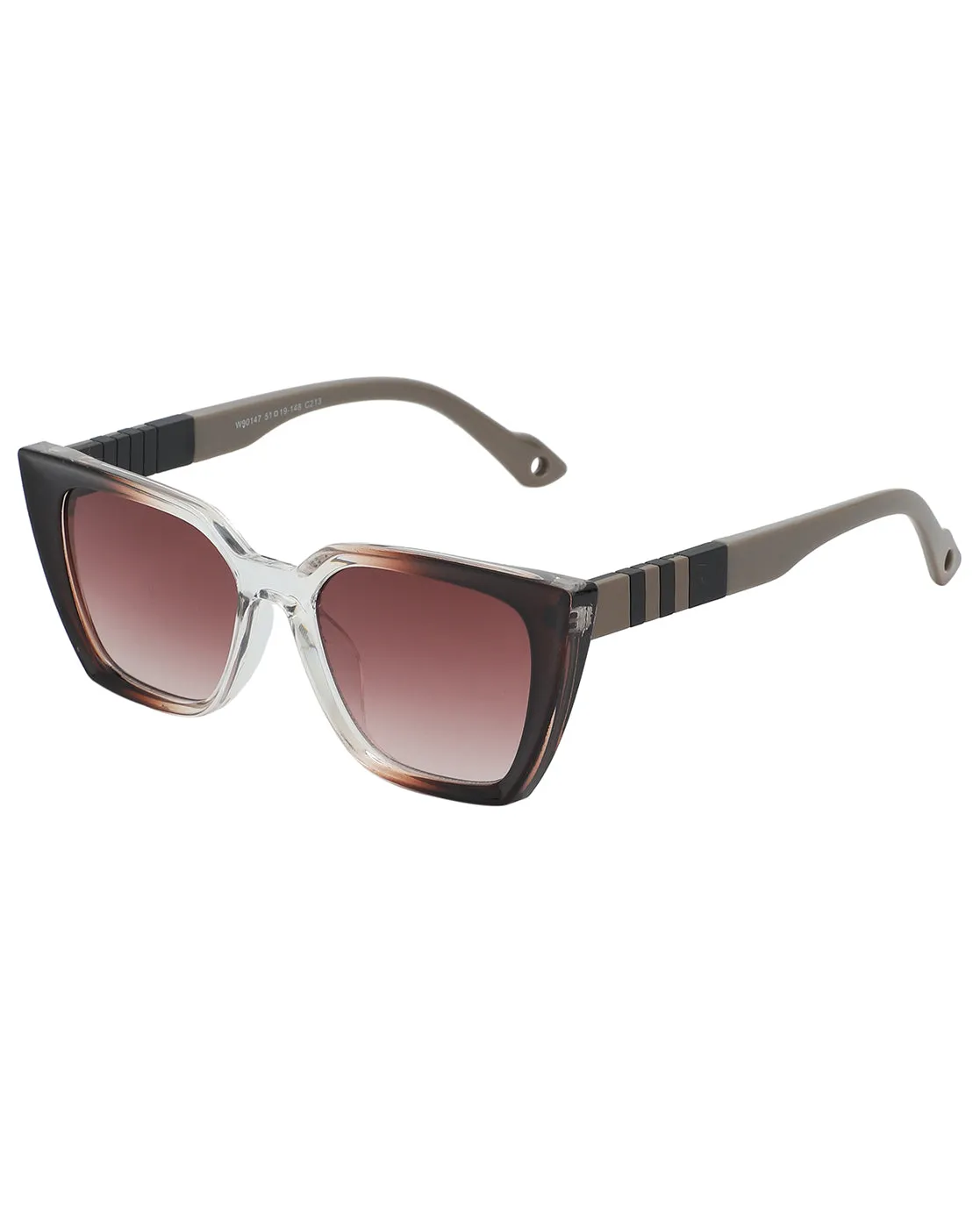 Brown & Black Toned with UV Protected Lens Cateye Sunglass for women