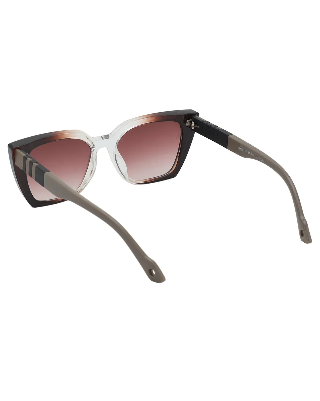 Brown & Black Toned with UV Protected Lens Cateye Sunglass for women