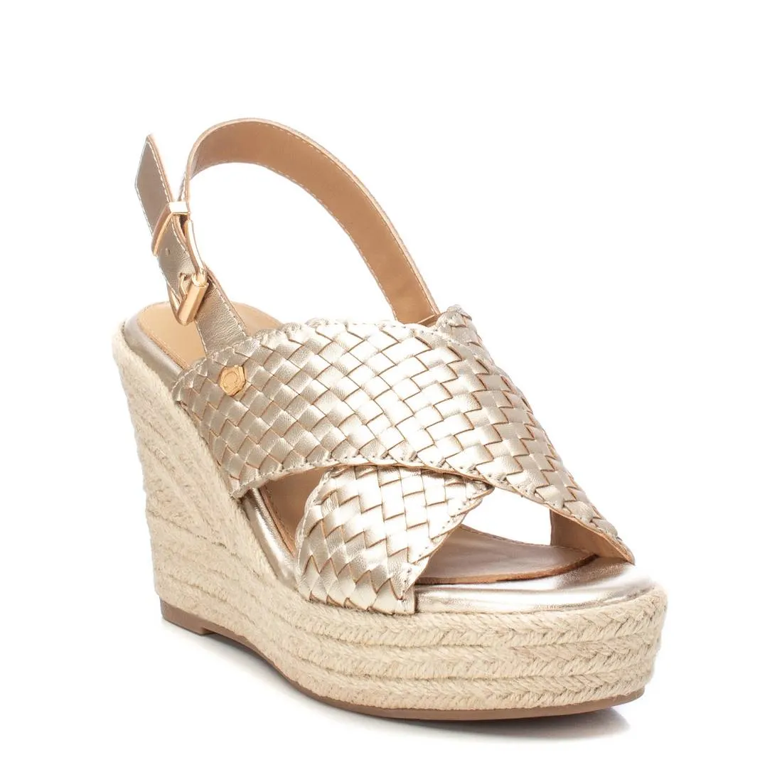 CARMELA Gold High Wedge Sandal