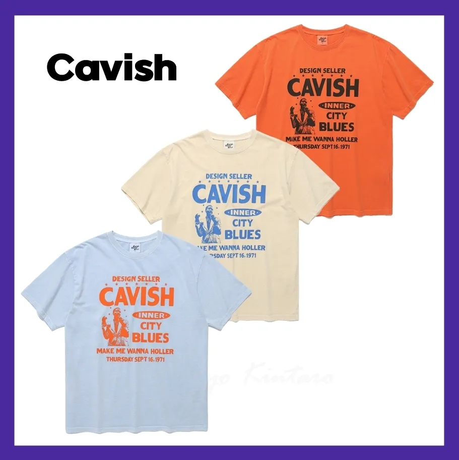 CAVISH  |Unisex Street Style Logo T-Shirts