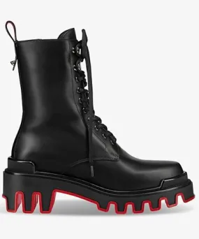 Christian Louboutin Womens Black Dune Trott Alta leather platform boots