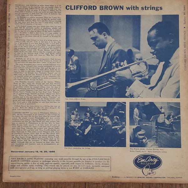 Clifford Brown ~ Clifford Brown With Strings