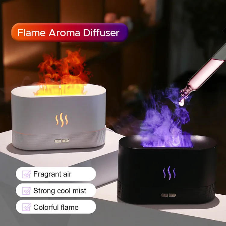 Colorful Flame Air Humidifier Aroma Diffuser USB