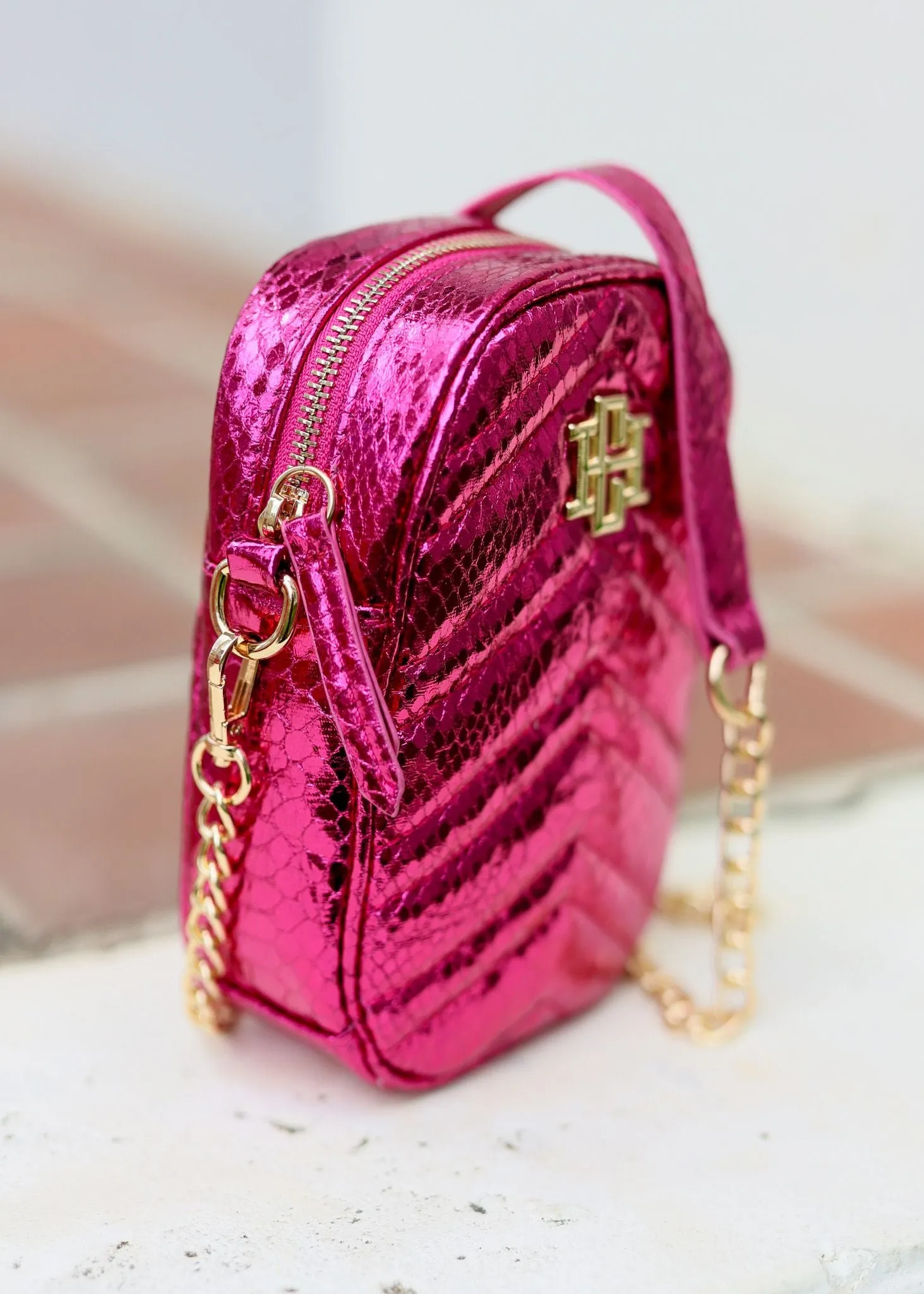 Colton Cell Phone Crossbody METALLIC FUCHSIA