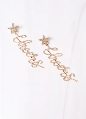 CZ Cheers Drop Earring GOLD