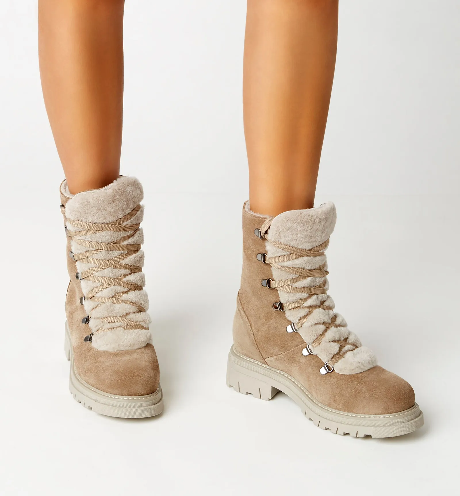 DIEGO SHEARLING-LINED SUEDE BOOTIE