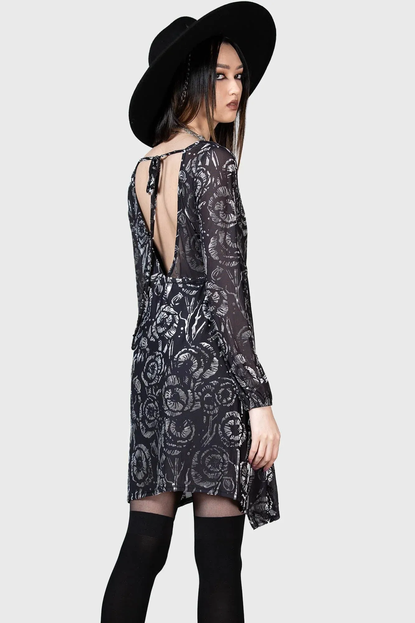 Doom Flower Dress Grey