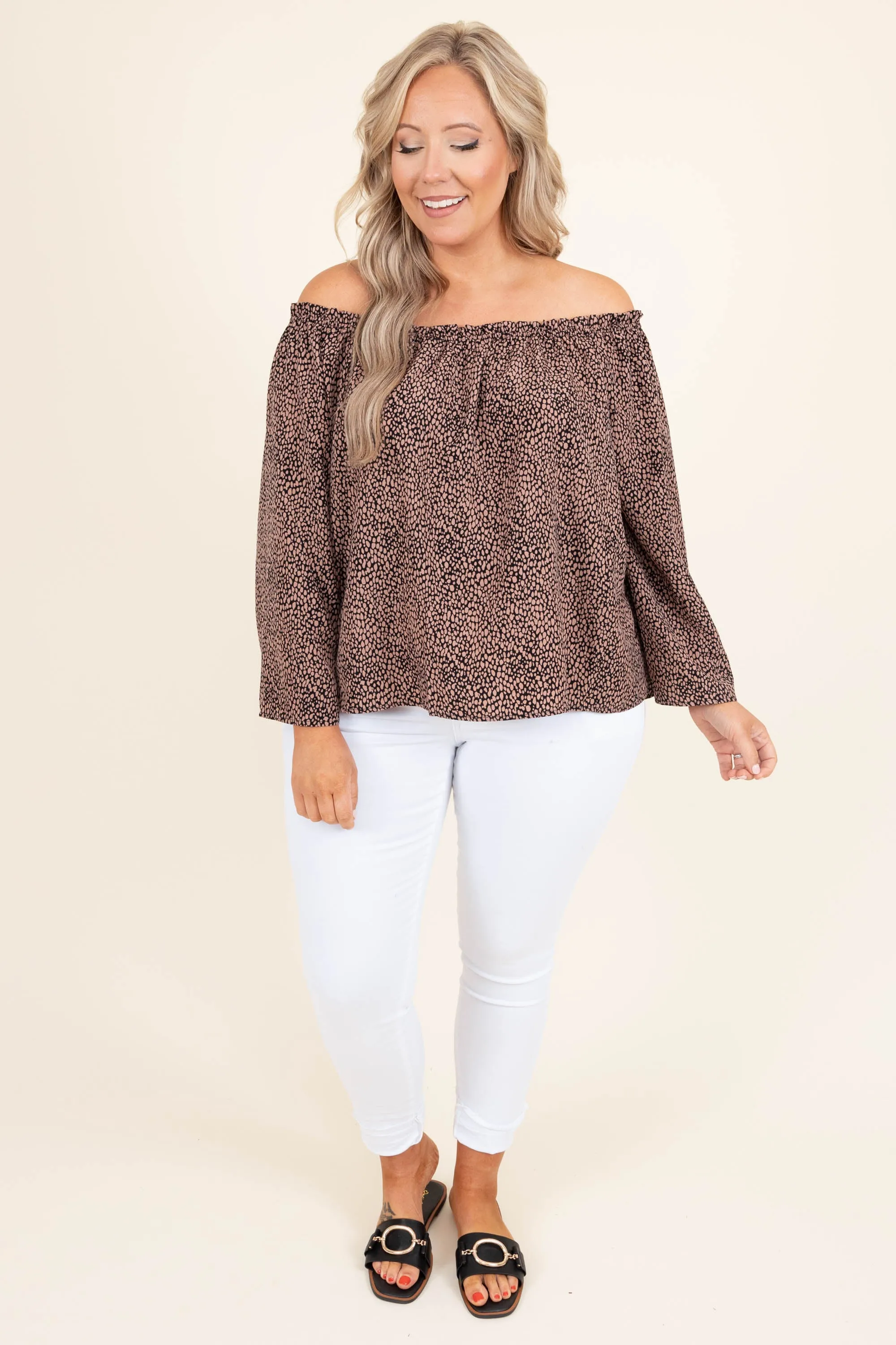 Downtown Dreams Top, Brown