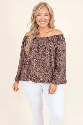 Downtown Dreams Top, Brown