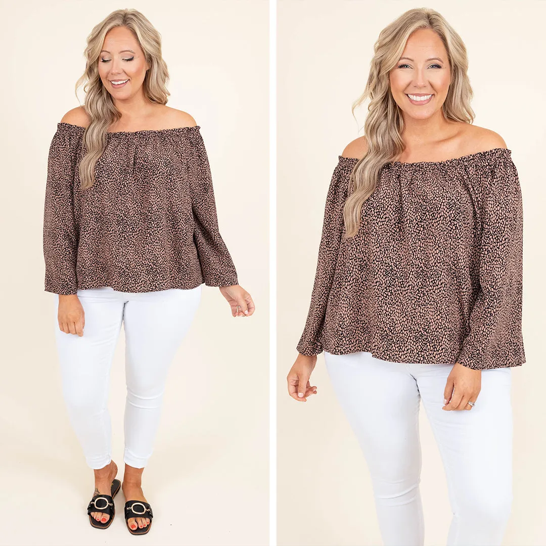 Downtown Dreams Top, Brown