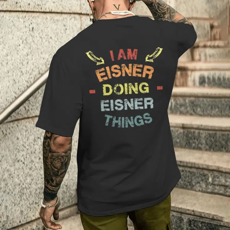 Eisner Family Crest Eisner Eisner Clothing Eisner T Eisner T For The Eisner Men's T-shirt Back Print