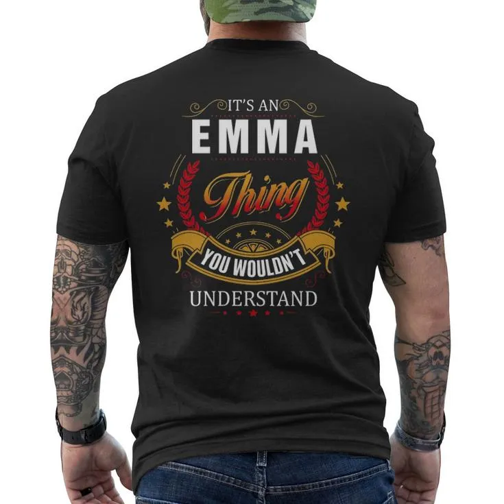 Emma Family Crest Emma Emma Clothing Emma T Emma T For The Emma 131 Men's T-shirt Back Print