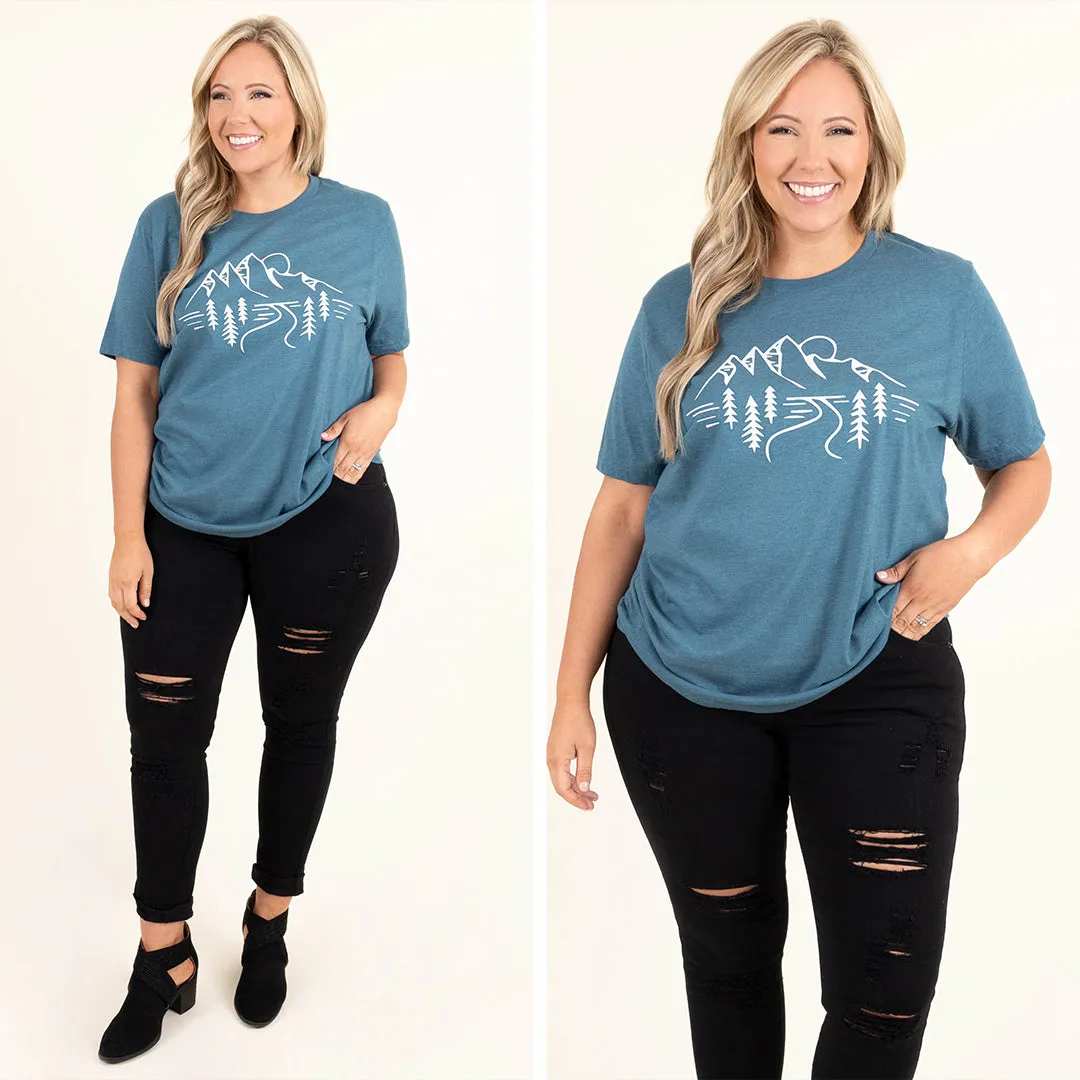 Exploring Nature Tee, Heather Deep Teal