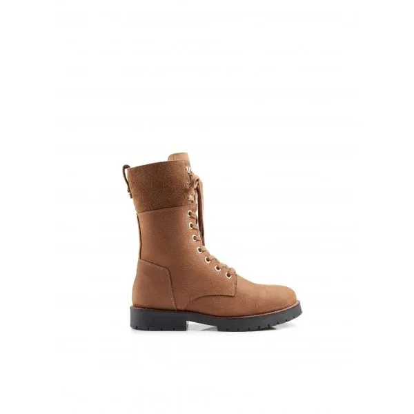 Fairfax & Favor Womens Anglesey Combat Boot in Cognac Nubuck