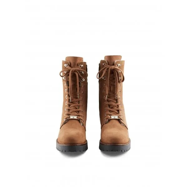 Fairfax & Favor Womens Anglesey Combat Boot in Cognac Nubuck