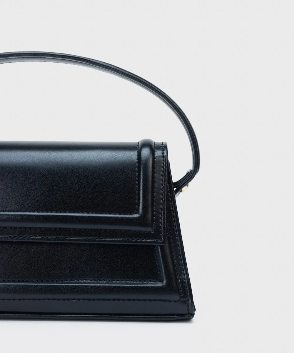 Faux Leather Top Handle Bag