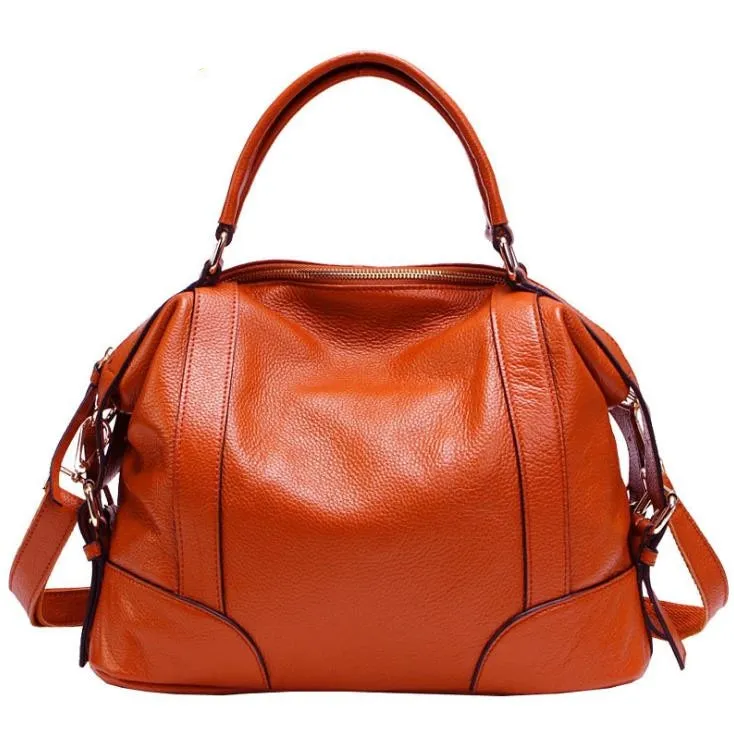 Genuine Leather Women Handbag Business Briefcase Head Layer Shoulder Messenger Bags Large Capacity