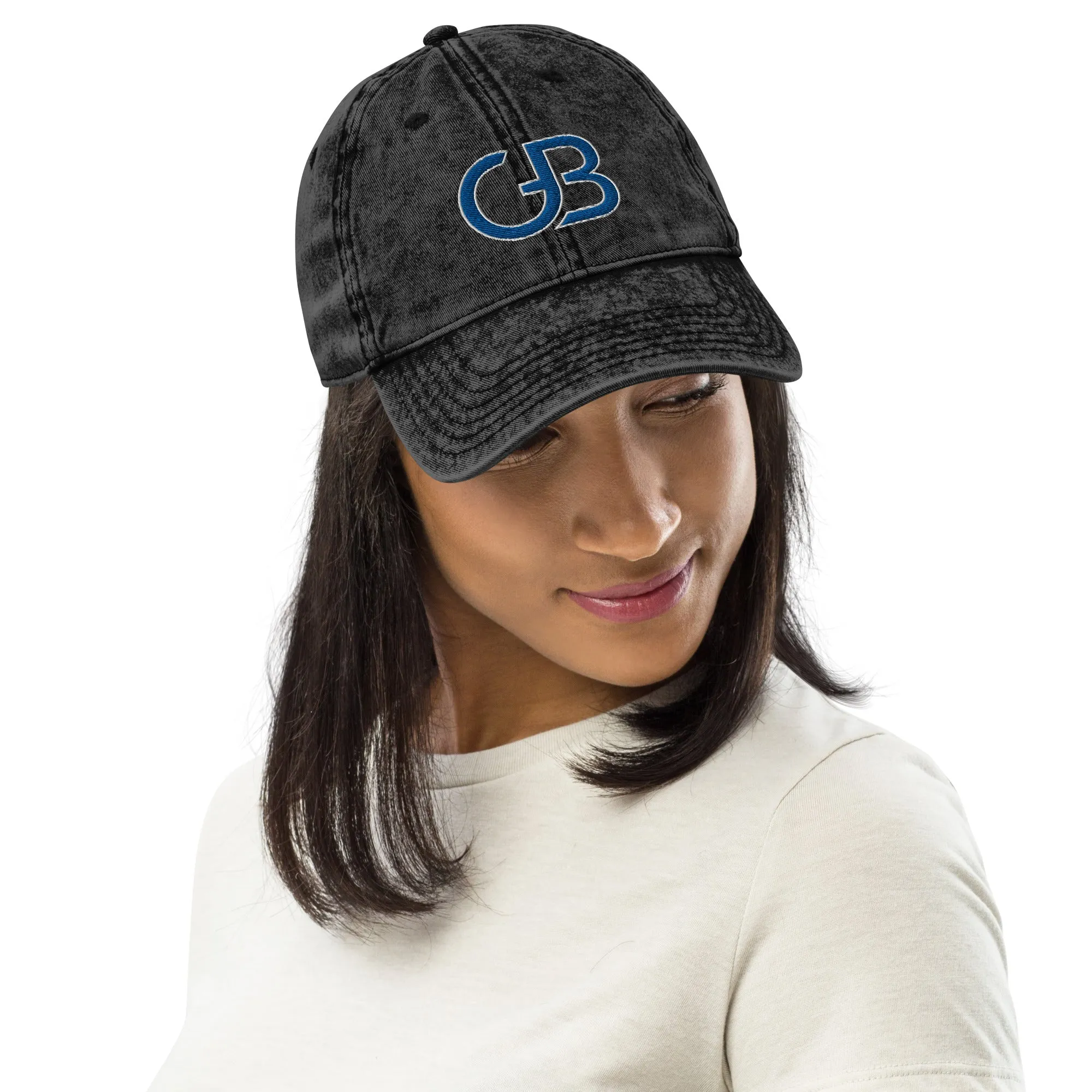 Gerald Black Embroidered Unisex Vintage Cotton Twill Cap