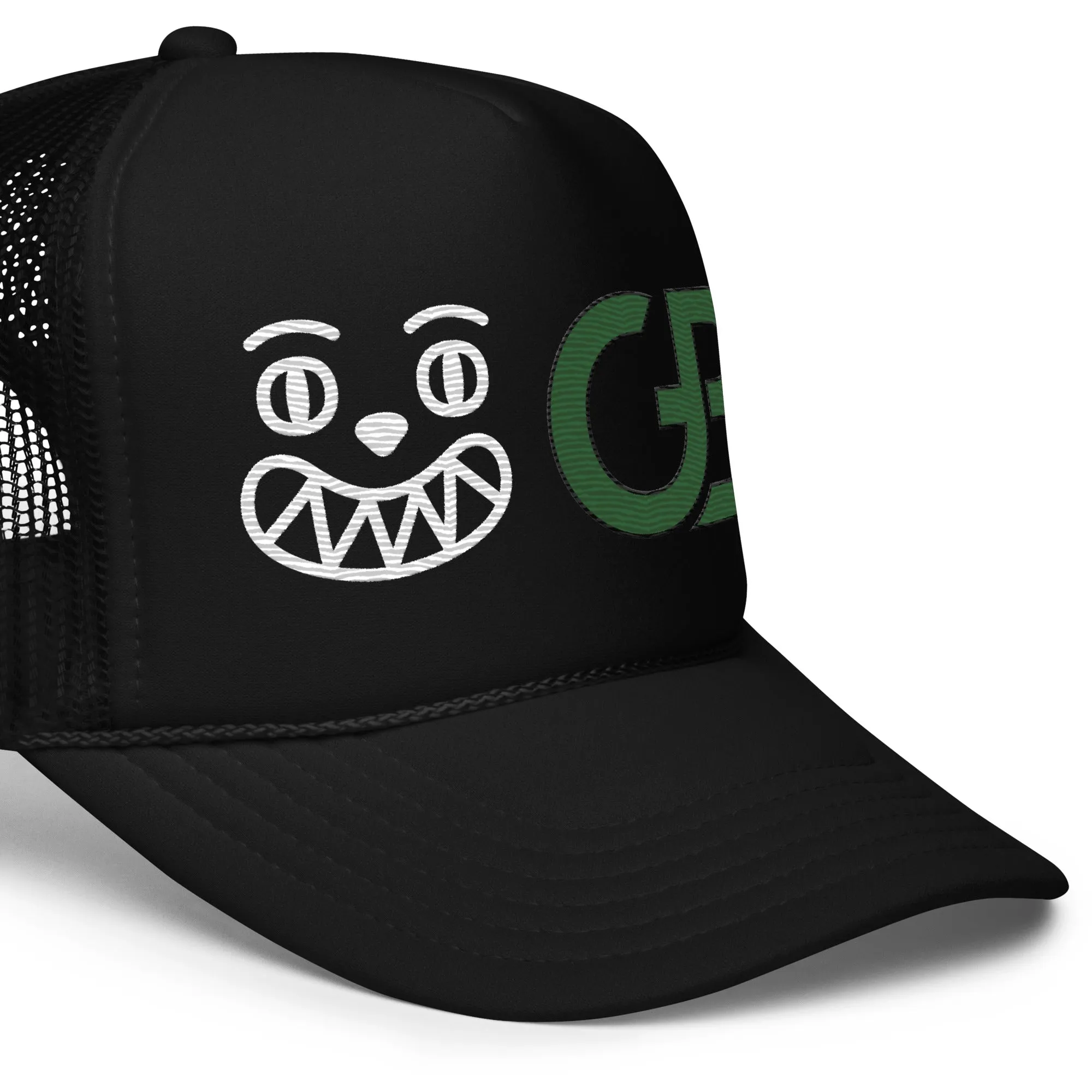 Gerald Black Foam Trucker Hat GRN