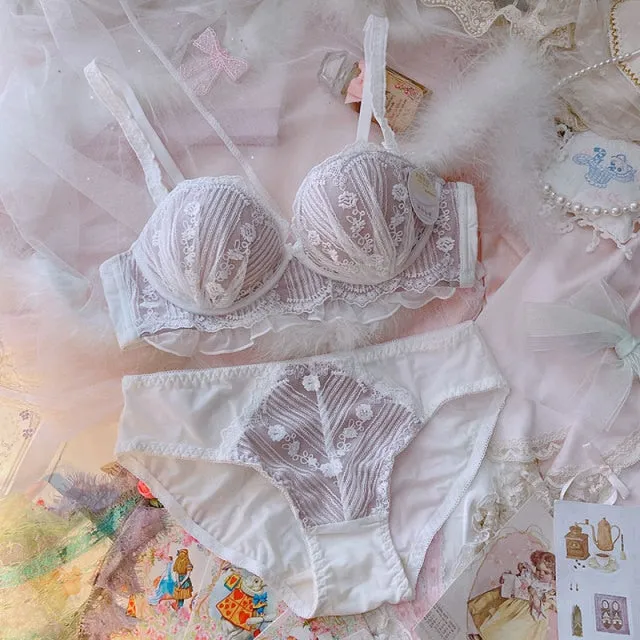 Girly & Romantic Lace Soft Girl Angel Princess 2-Piece Lingerie Set