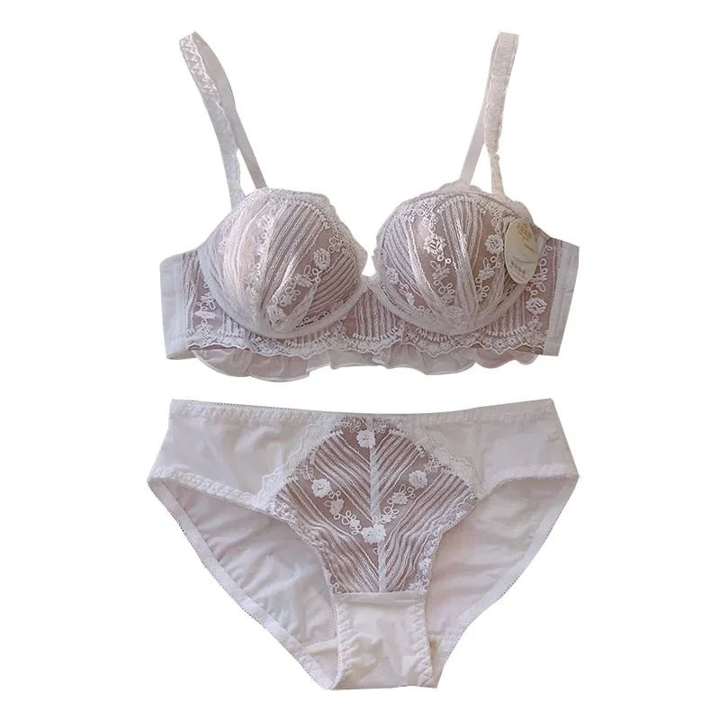 Girly & Romantic Lace Soft Girl Angel Princess 2-Piece Lingerie Set