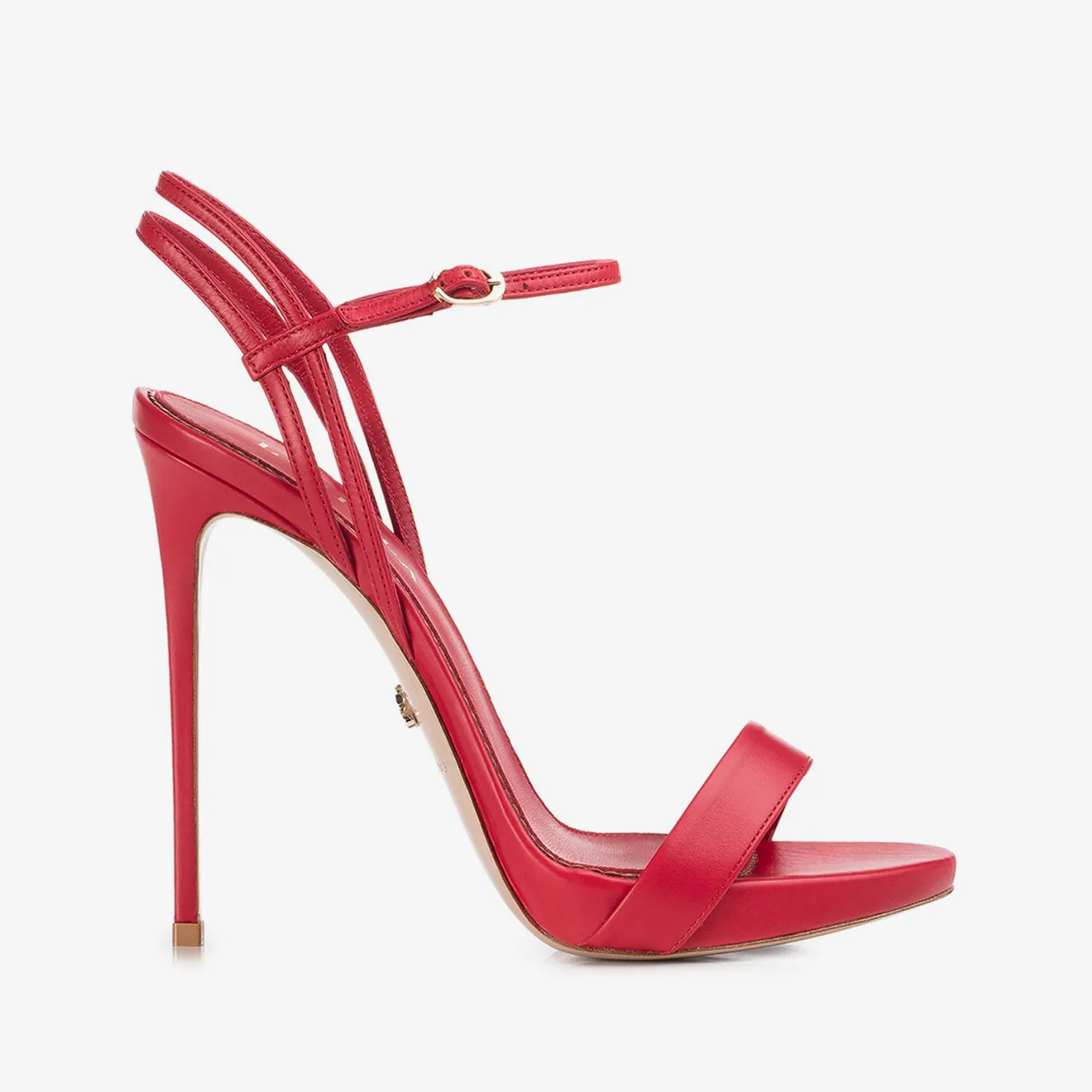 GWEN SANDAL 120 mm Red leather sandal