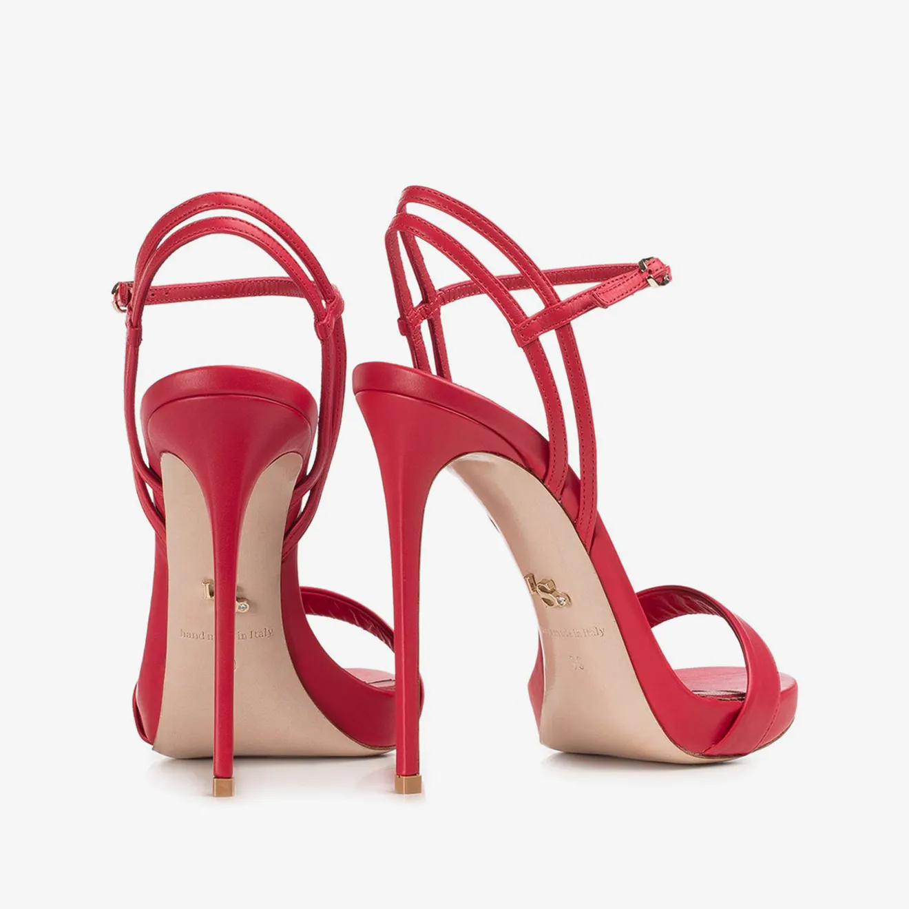 GWEN SANDAL 120 mm Red leather sandal